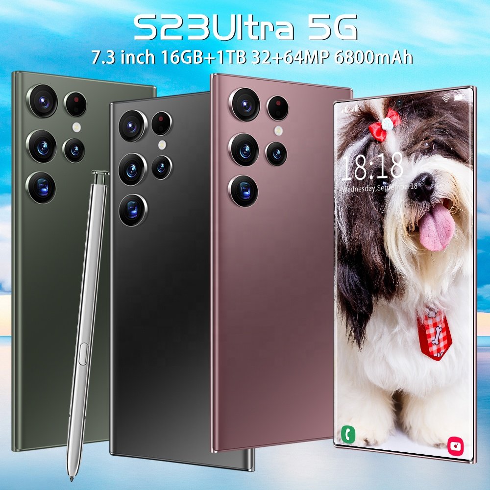 2022 New 5g S23 Ultra Smart Phone 6.8 Inch HD OLED Screen smart mobile Dual Sim 5000amh Celular cellphone